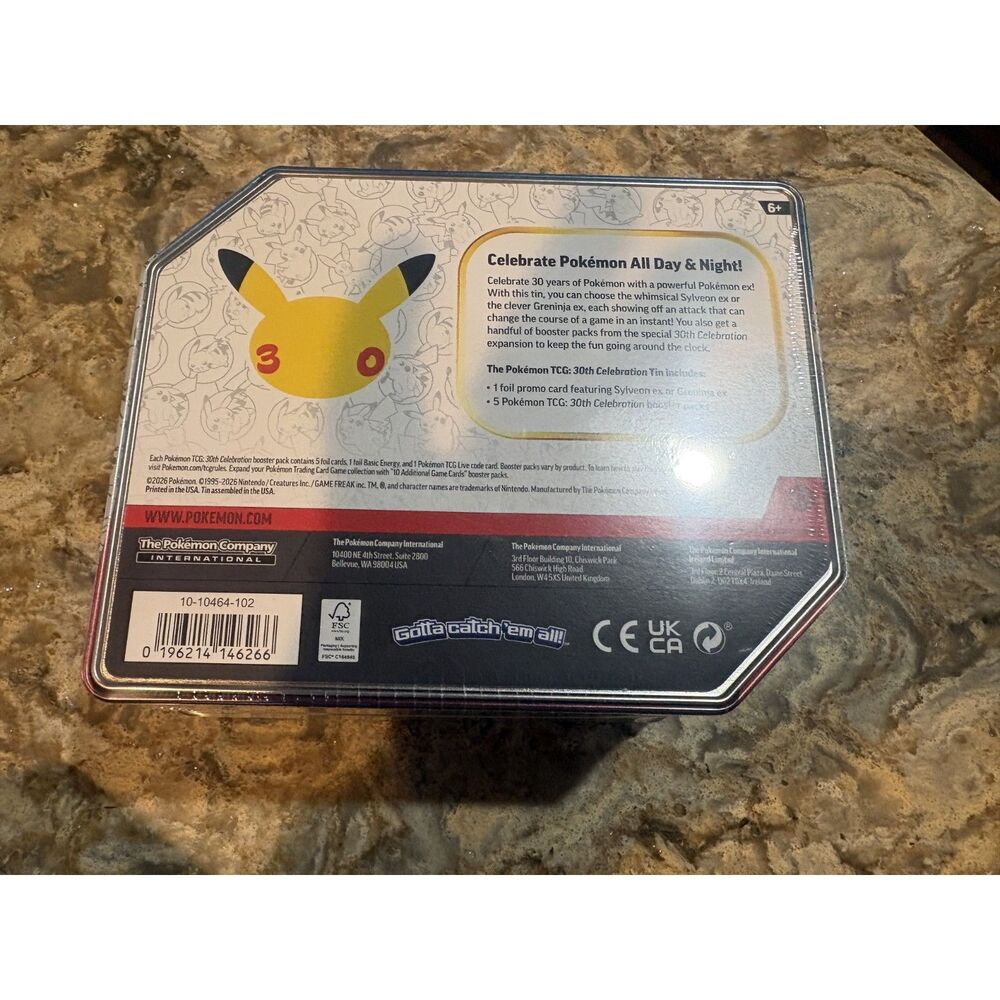 Pokémon TCG 30th Celebration Greninja ex Tin (Factory Sealed)